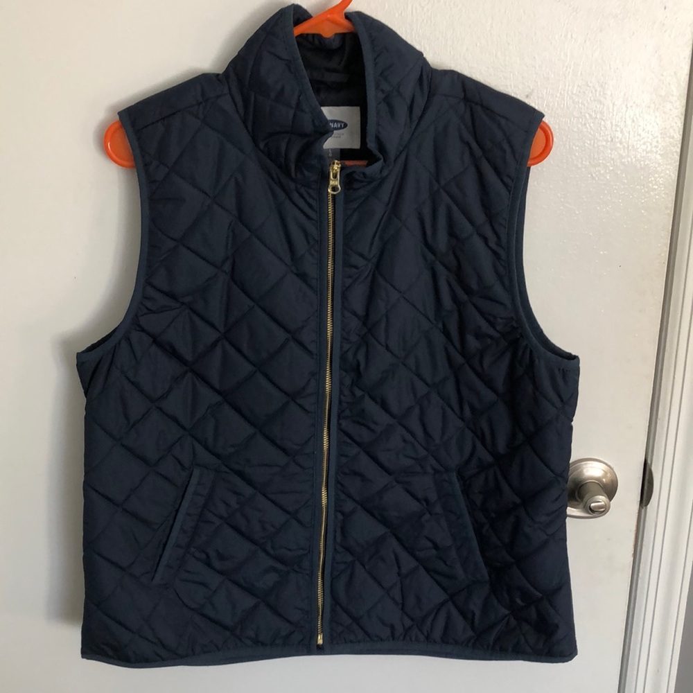 Navy quilted vest